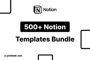 500+ Premium Notion Templates Bundle